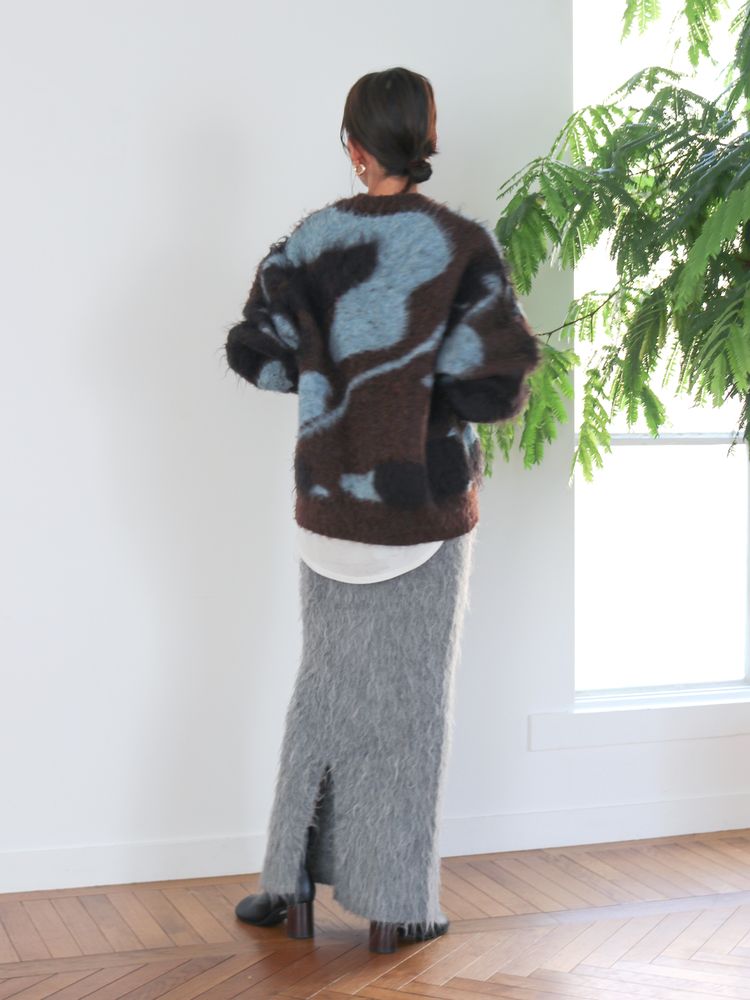 shaggy jacquard knit (brown) *JP