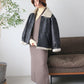 faux mouton boa coat (black) *JP