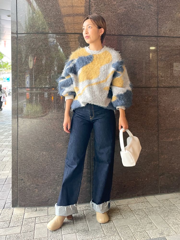 shaggy jacquard knit (blue) *JP