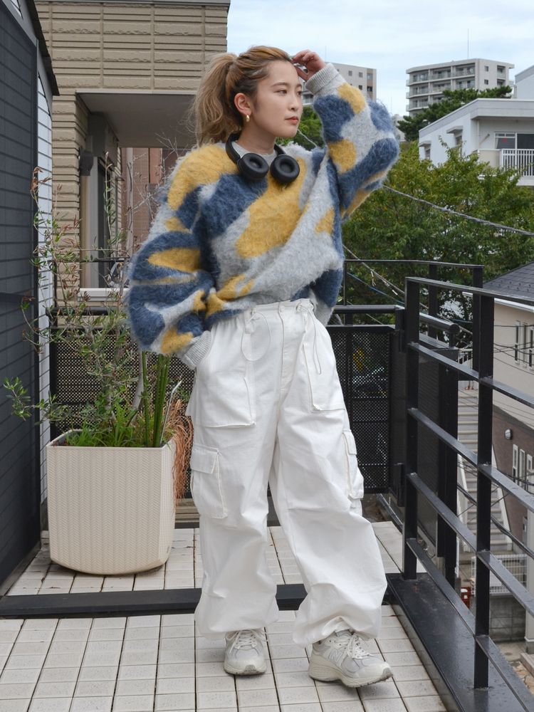 shaggy jacquard knit (blue) *JP