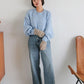 mohair blend loose knit (blue) *JP