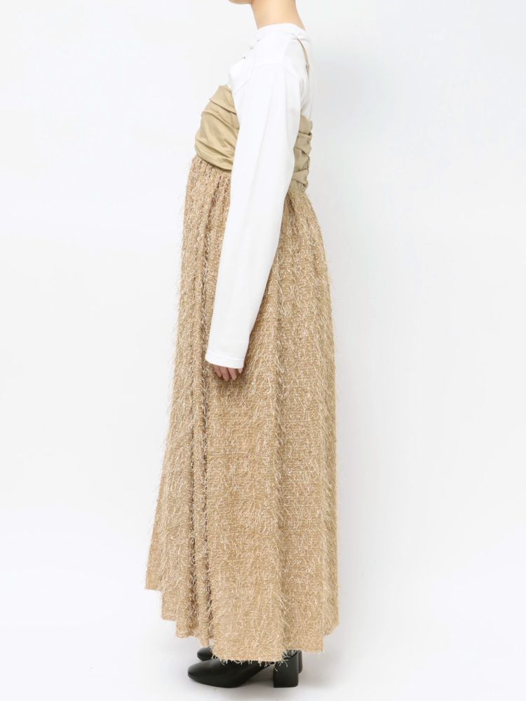 sequin design cami dress (beige) *JP