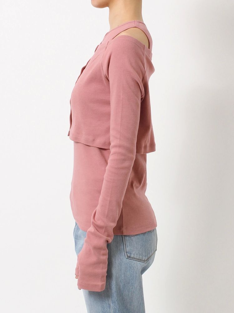 long sleeve tee set (pink) *JP