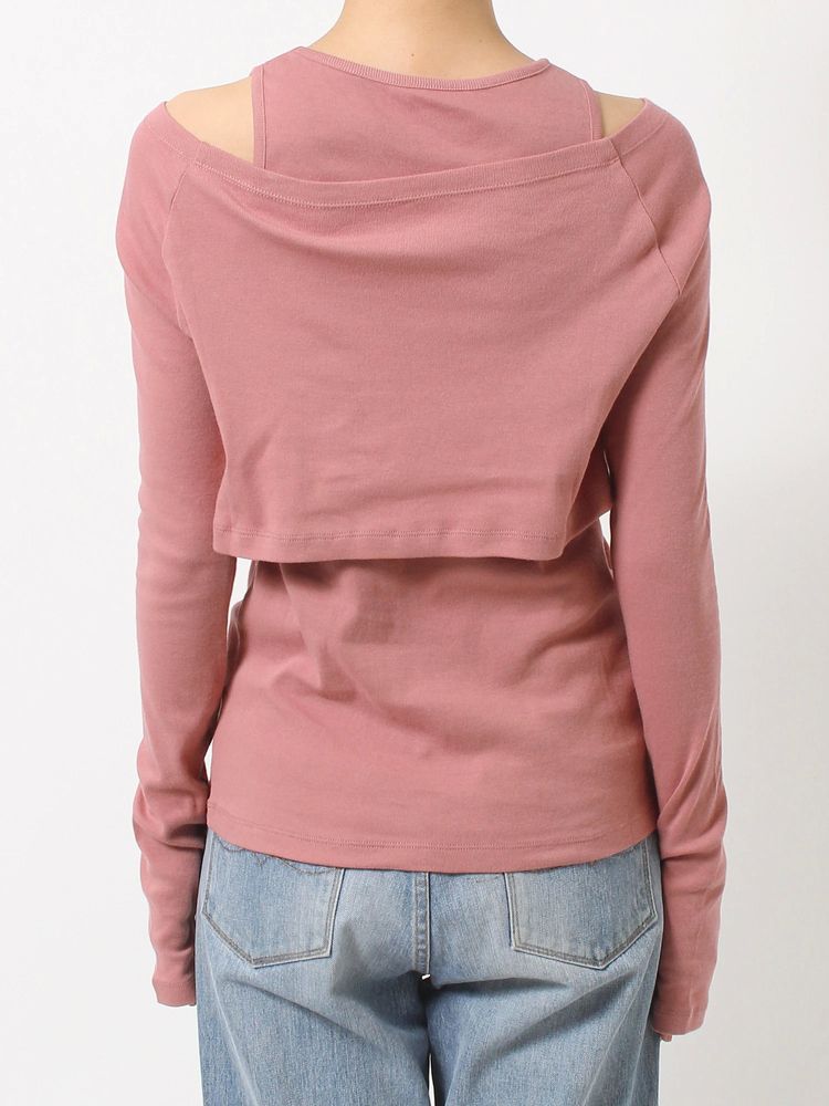 long sleeve tee set (pink) *JP