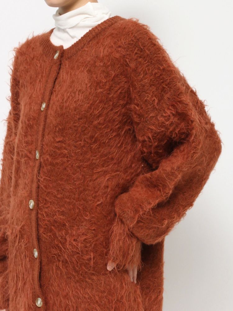 feather knit cardigan (orange) *JP