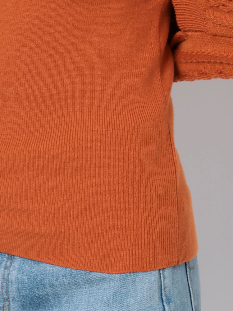 cable knit bolero set (orange) *JP