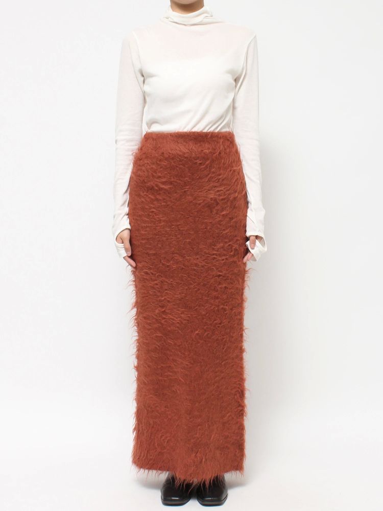 feather knit skirt (orange) *JP