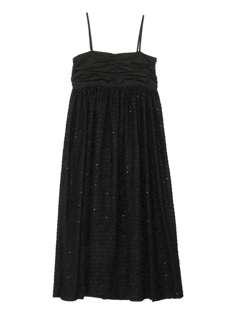 sequin design cami dress (black) *JP