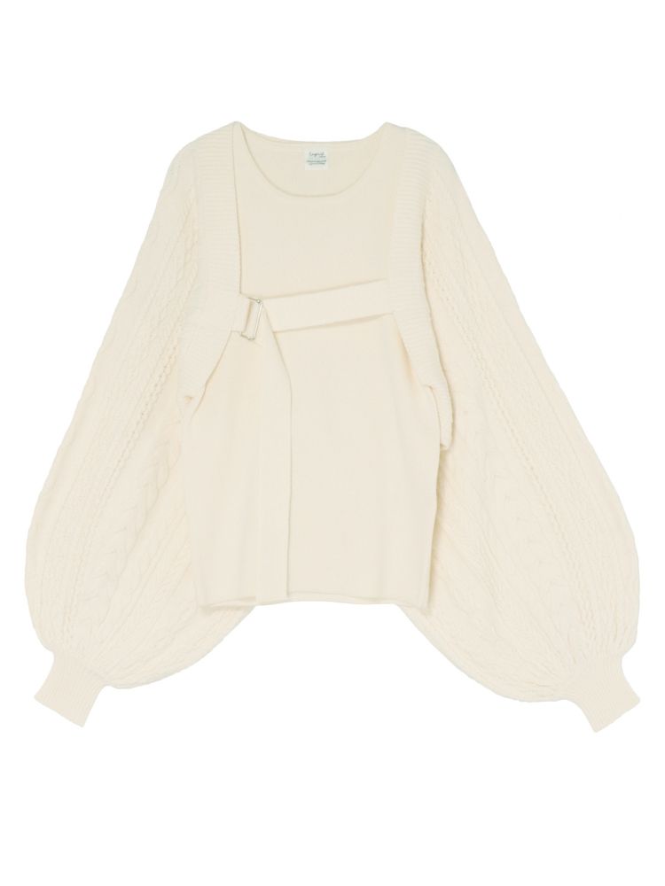 cable knit bolero set (ivory) *JP