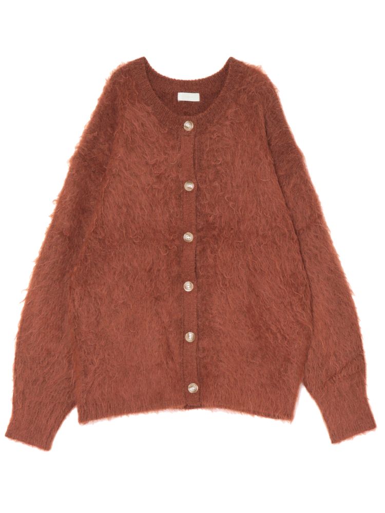 feather knit cardigan (orange) *JP