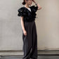 multi-way ruffle blouse (black) *JP