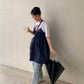 shirred mini dress (navy) *JP