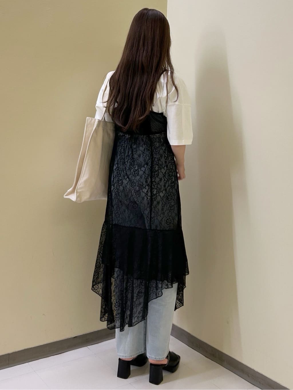 irregular lace ops (black) *JP