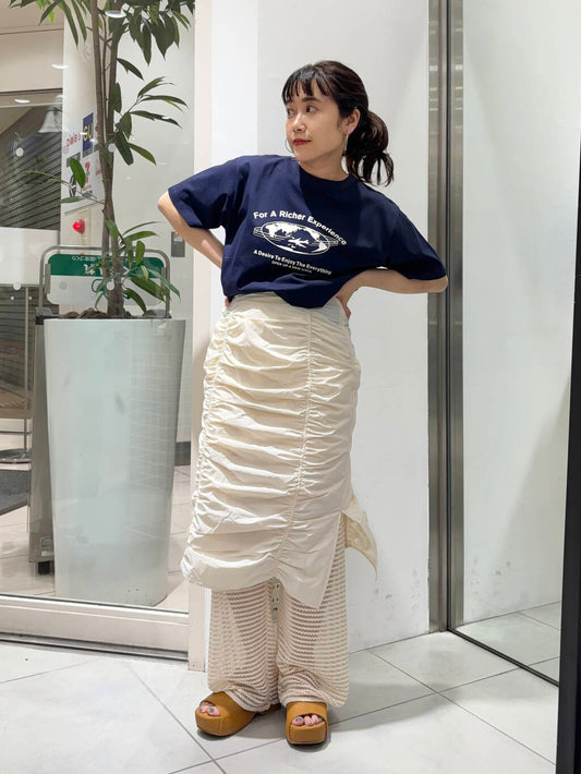 『高橋愛×KBF』shirred skirt pants set (ivory) *JP