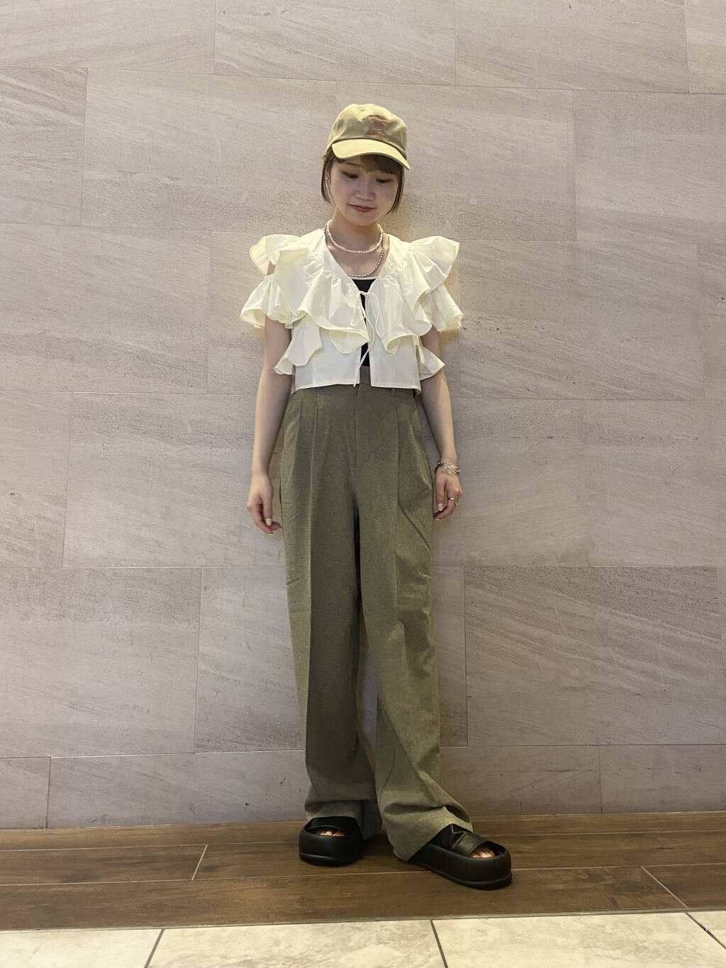 multi-way ruffle blouse (white) *JP