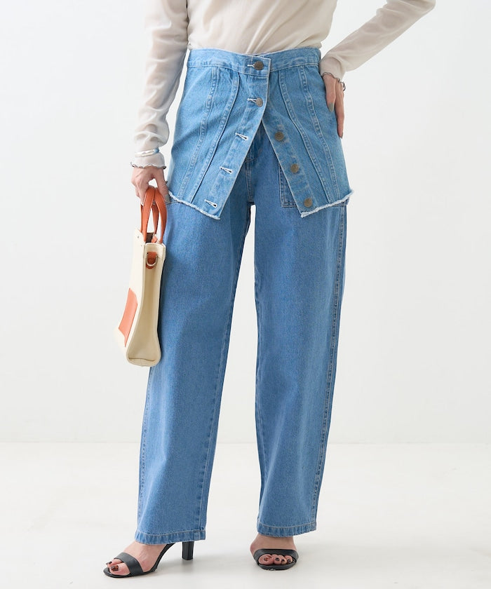 multiway denim tube top (sax blue) *JP