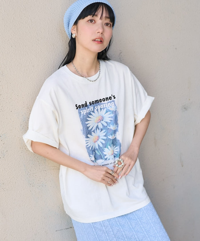 flower painting tee (white) *JP