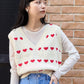 heart sleeveless top (white) *JP