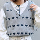 heart sleeveless top (grey) *JP