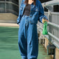 curve line tuck jeans (blue) *JP