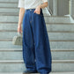 curve line tuck jeans (navy) *JP