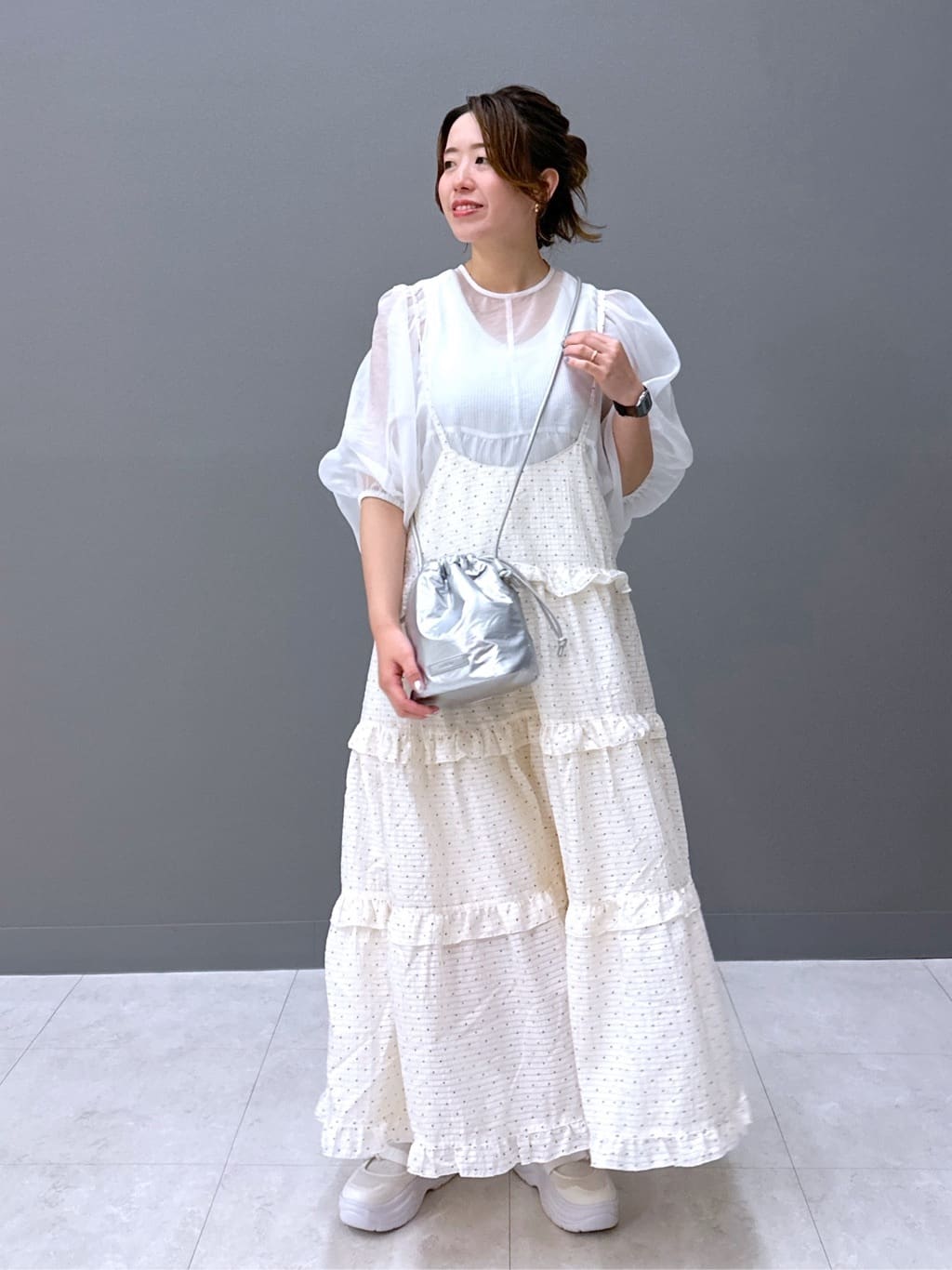 organdy volume blouse (white) *JP