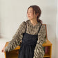 sleeve gathered blouse (check) *JP