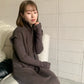 double zip knit set (charcoal) *JP