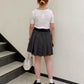 pleated skirt with belt (grey) *JP