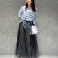 front draw sheer top (blue) *JP