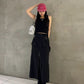 suspender maxi skirt (black) *JP