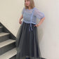 front draw sheer top (blue) *JP