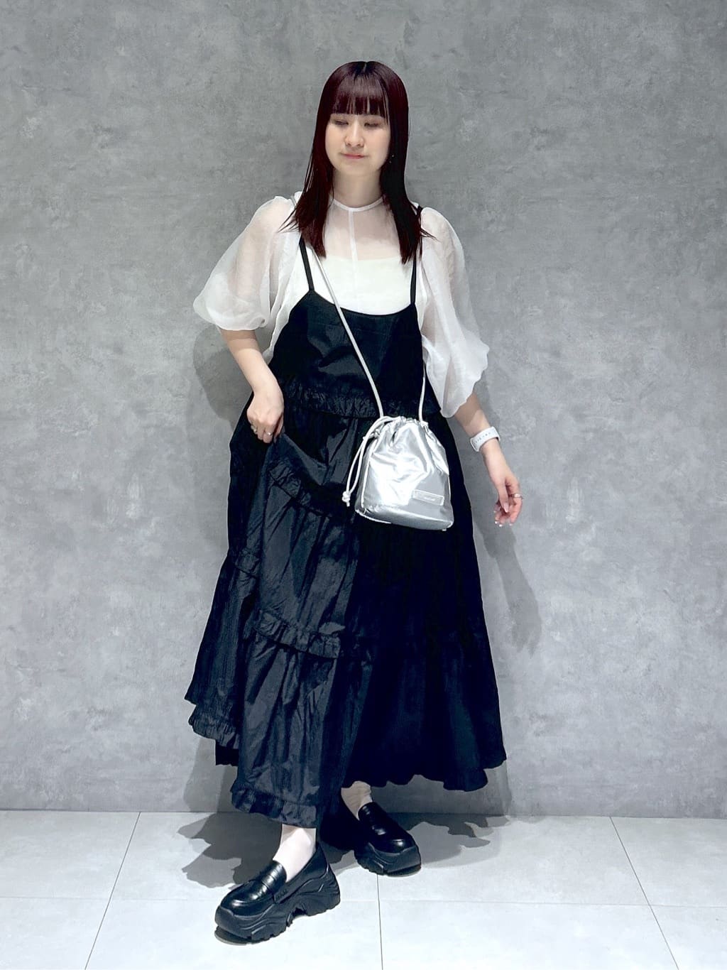 organdy volume blouse (white) *JP