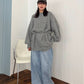 volume knit mini dress (gray) *JP