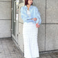 ruffle long tight skirt (white) *JP