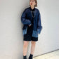 layered sheer shirt (navy x blue) *JP