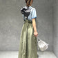 2way nylon gathered skirt (khaki) *JP