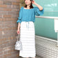 ruffle long tight skirt (white) *JP