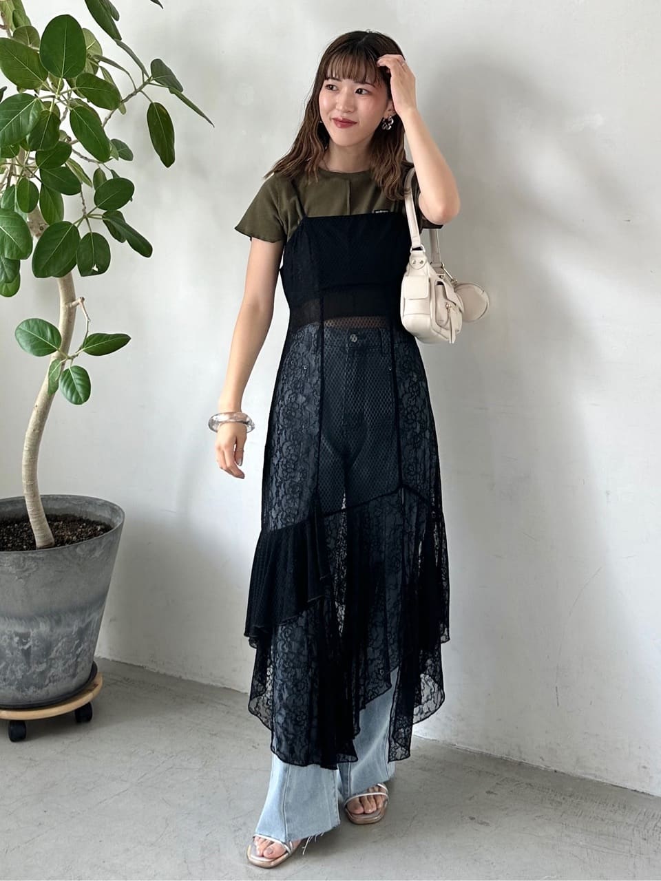 irregular lace ops (black) *JP