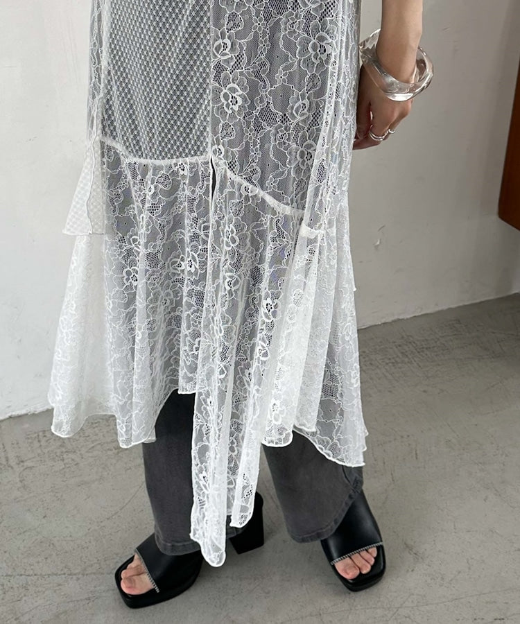 irregular lace ops (white) *JP