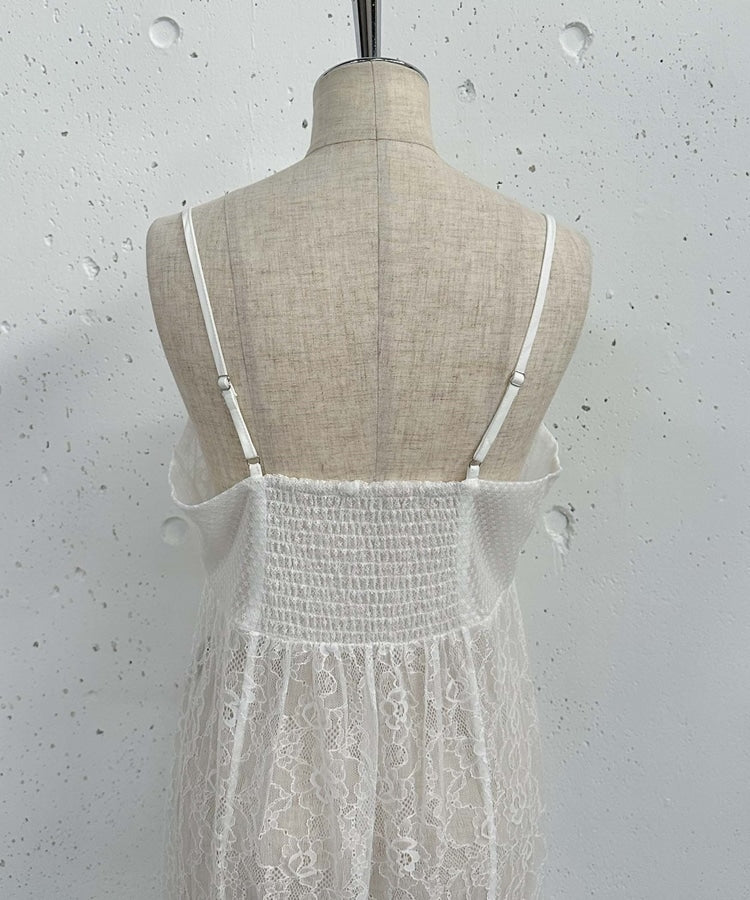 irregular lace ops (white) *JP