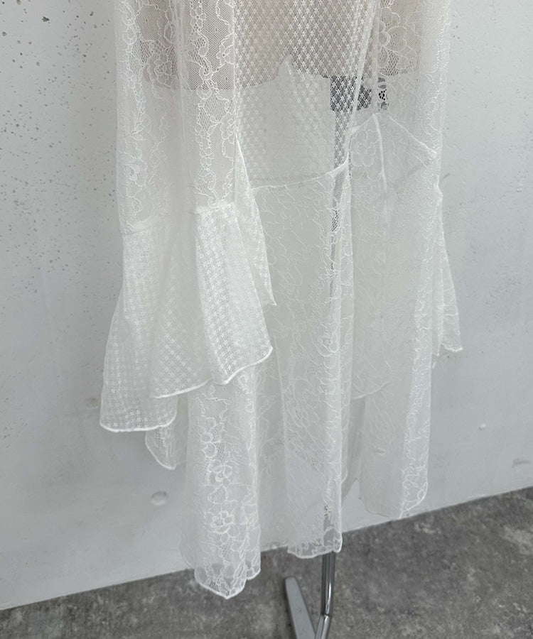 irregular lace ops (white) *JP