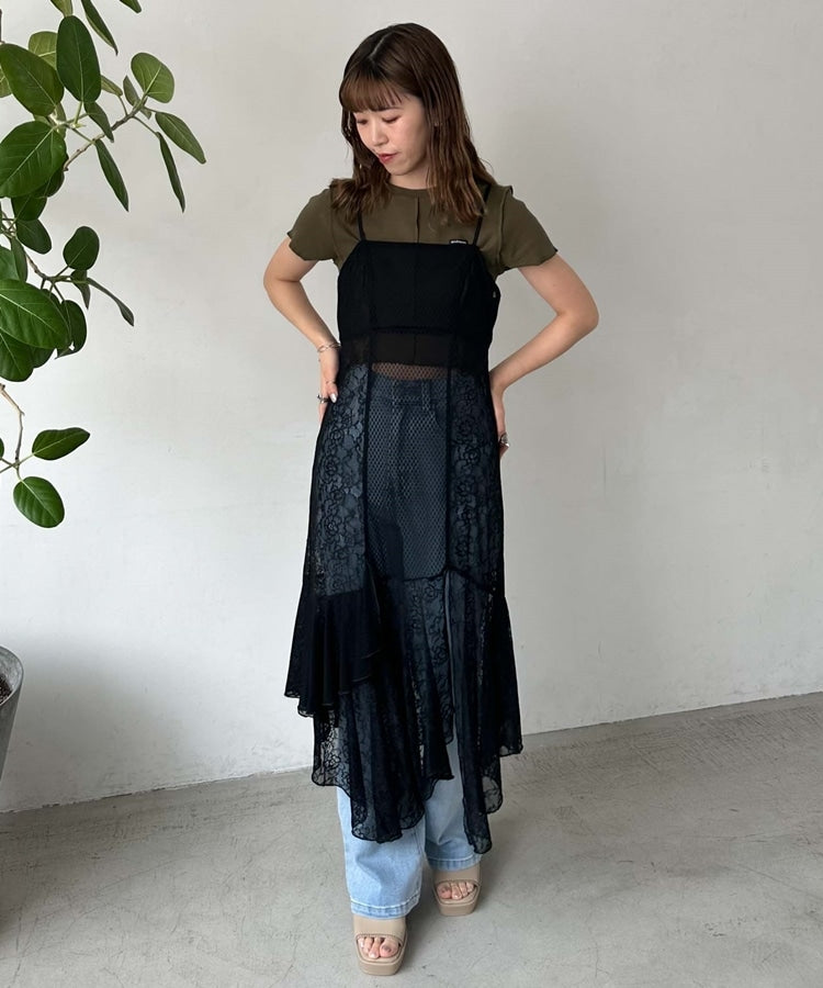 irregular lace ops (black) *JP