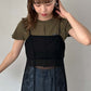 irregular lace ops (black) *JP