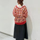 sheer check feather knit (orange) *JP