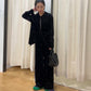 front ribbon velour gown (black embroidery) *JP