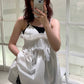 shirred mini dress (white) *JP