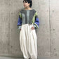 art fringe cropped knit (moss gray) *JP