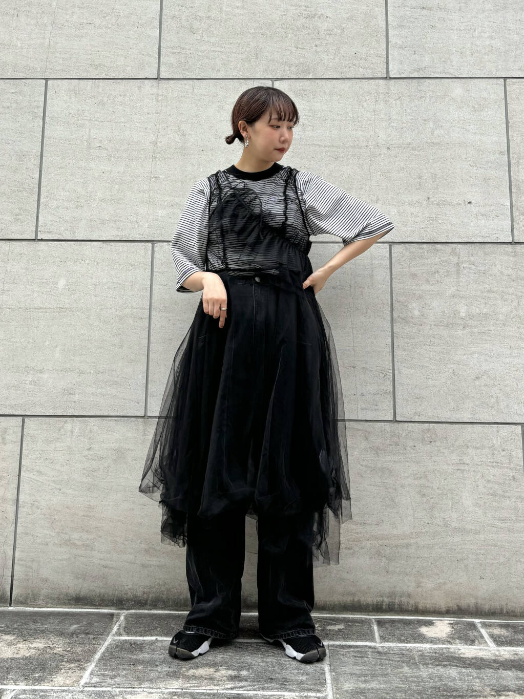 『高橋愛×KBF』frilled tulle dress (black) *JP