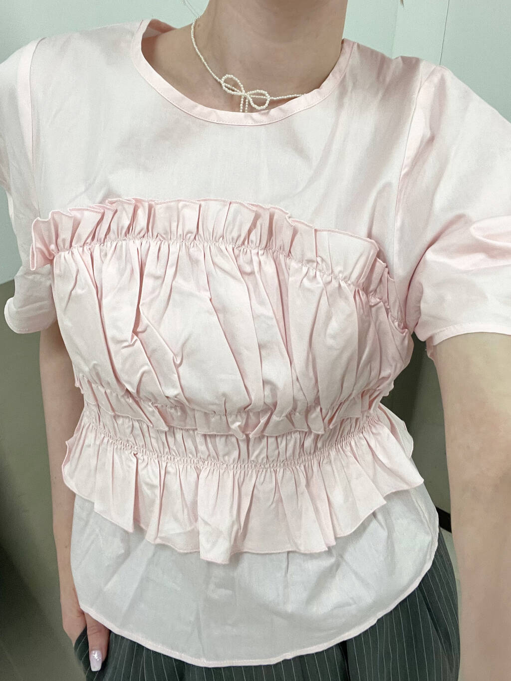 『高橋愛×KBF』shirred bustier blouse (pink) *JP